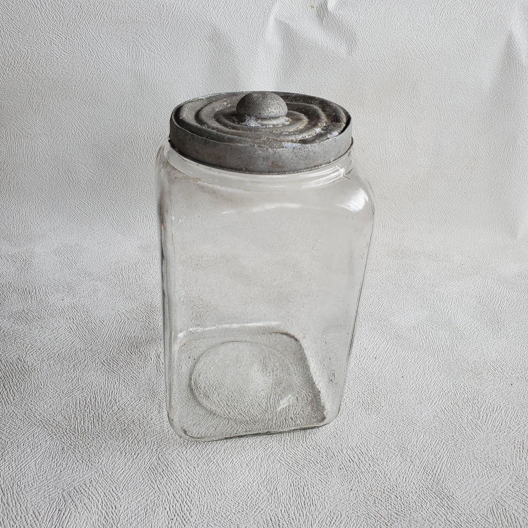 昭和レトロ 駄菓子屋 瓶 保存 レトロ雑貨 古道具 ガラス アルミ蓋