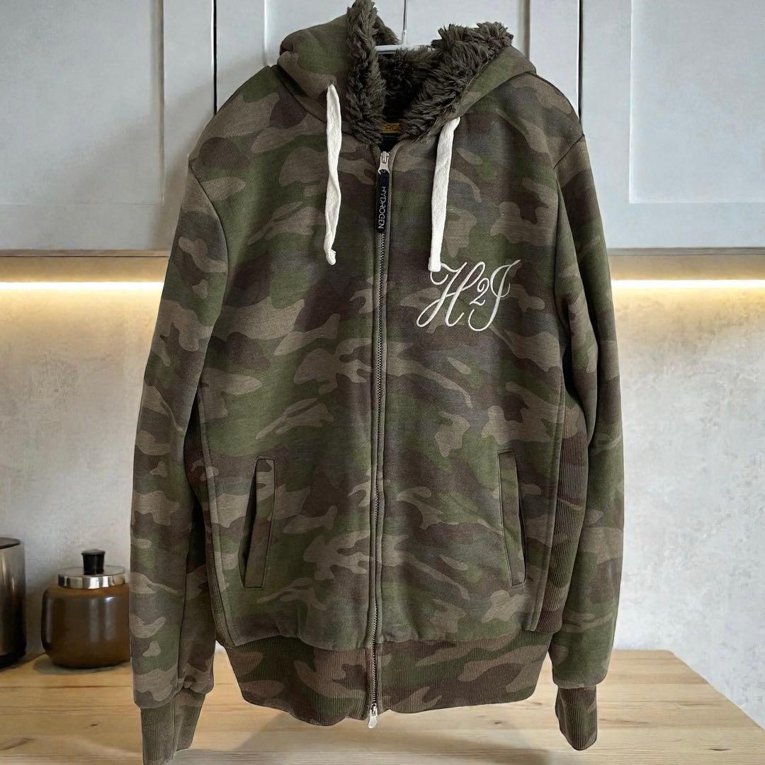 HYDROGEN ハイドロゲン 迷彩 カモフラ ボア ジップパーカー M - メルカリ