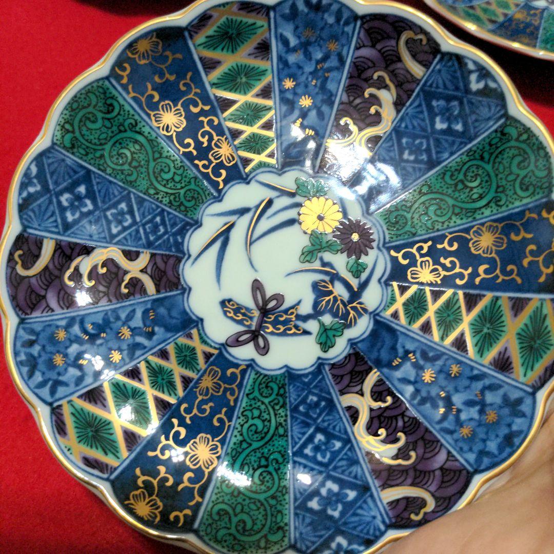 美濃焼 翔山窯 金彩錦絵 菊割 和皿 5枚 - メルカリ