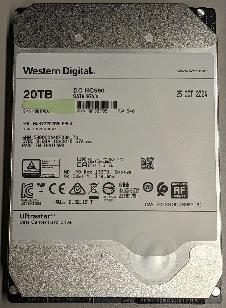 WD WUH722020BLE6L4 HDD 20TB - メルカリ