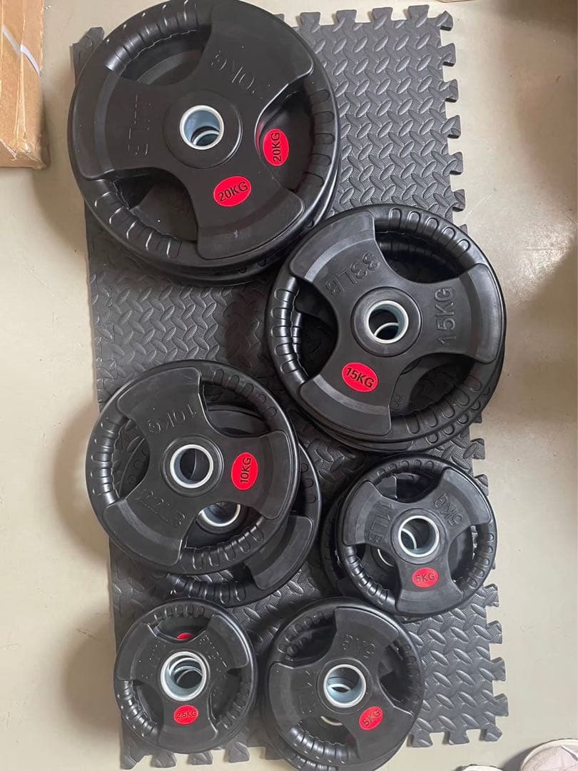 バーベルプレート ［210kgセット］ラバー オリンピックシャフト Φ50mm