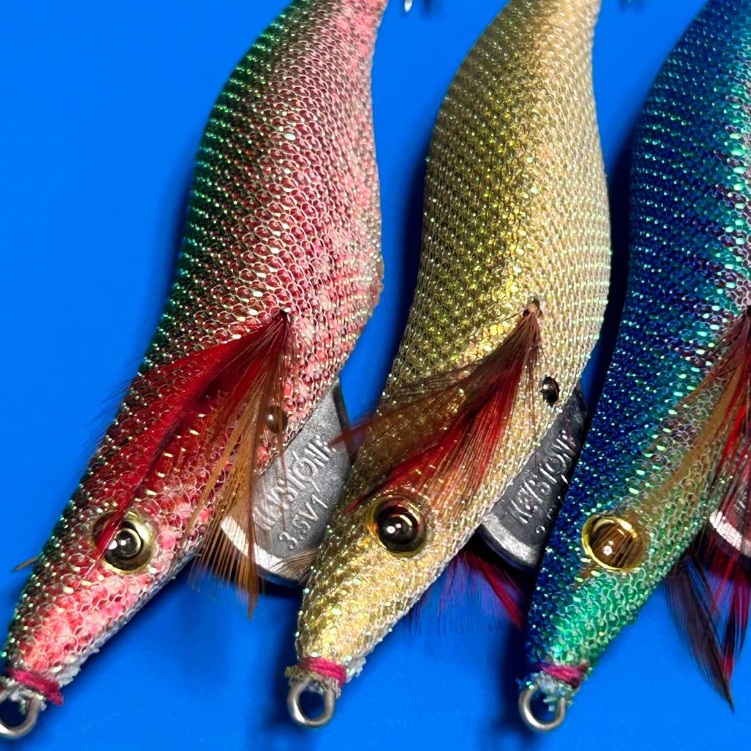 キーストン エギシャープ 3.5号V1 3本セット 赤侍 ハヤケン エギ