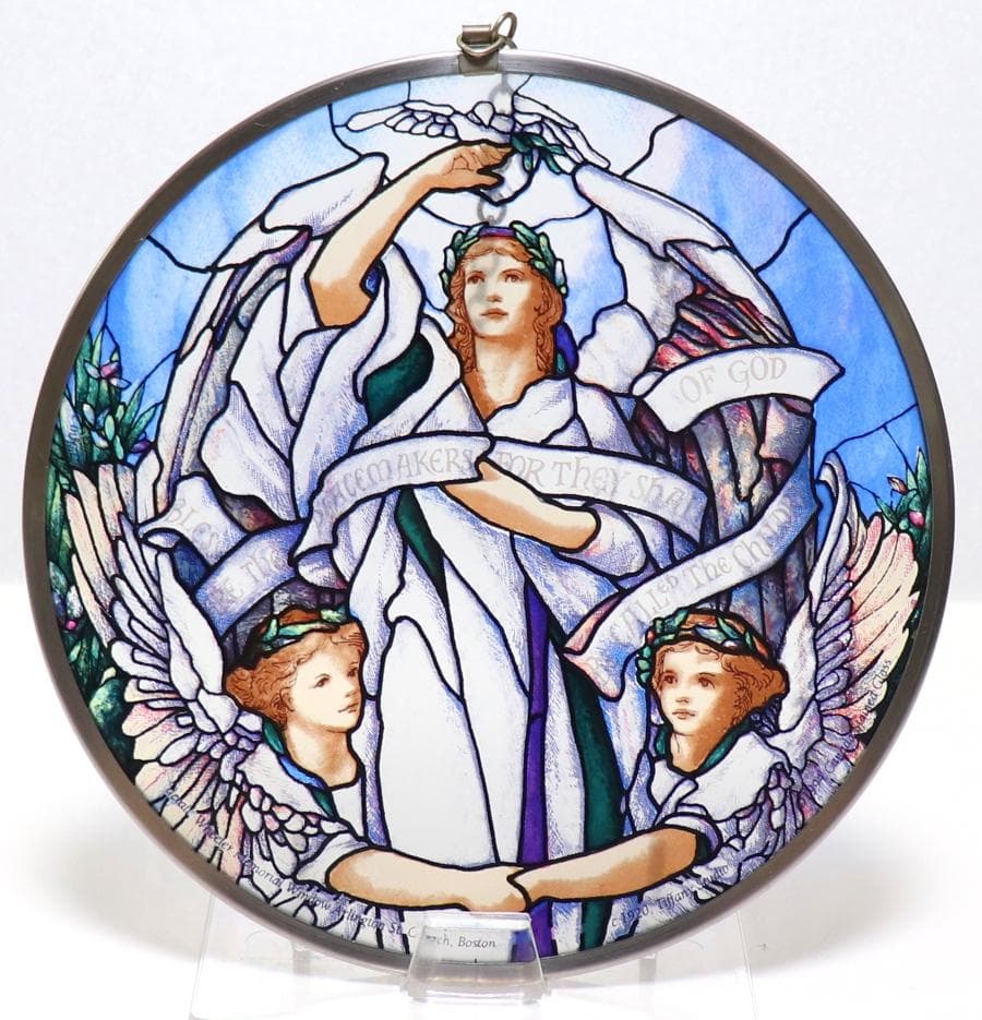 ティファニー スタジオ ヴィンテージ ステンドグラス 3人の天使 教会の