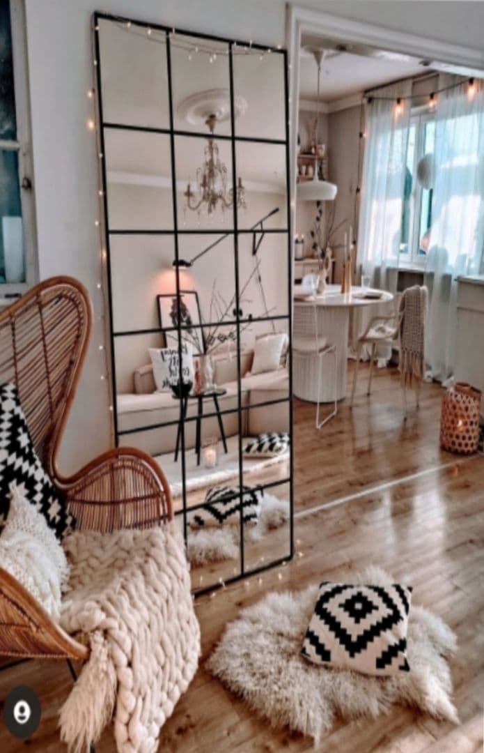 大型 格子 9枚 ミラー 姿見 壁掛け - メルカリ