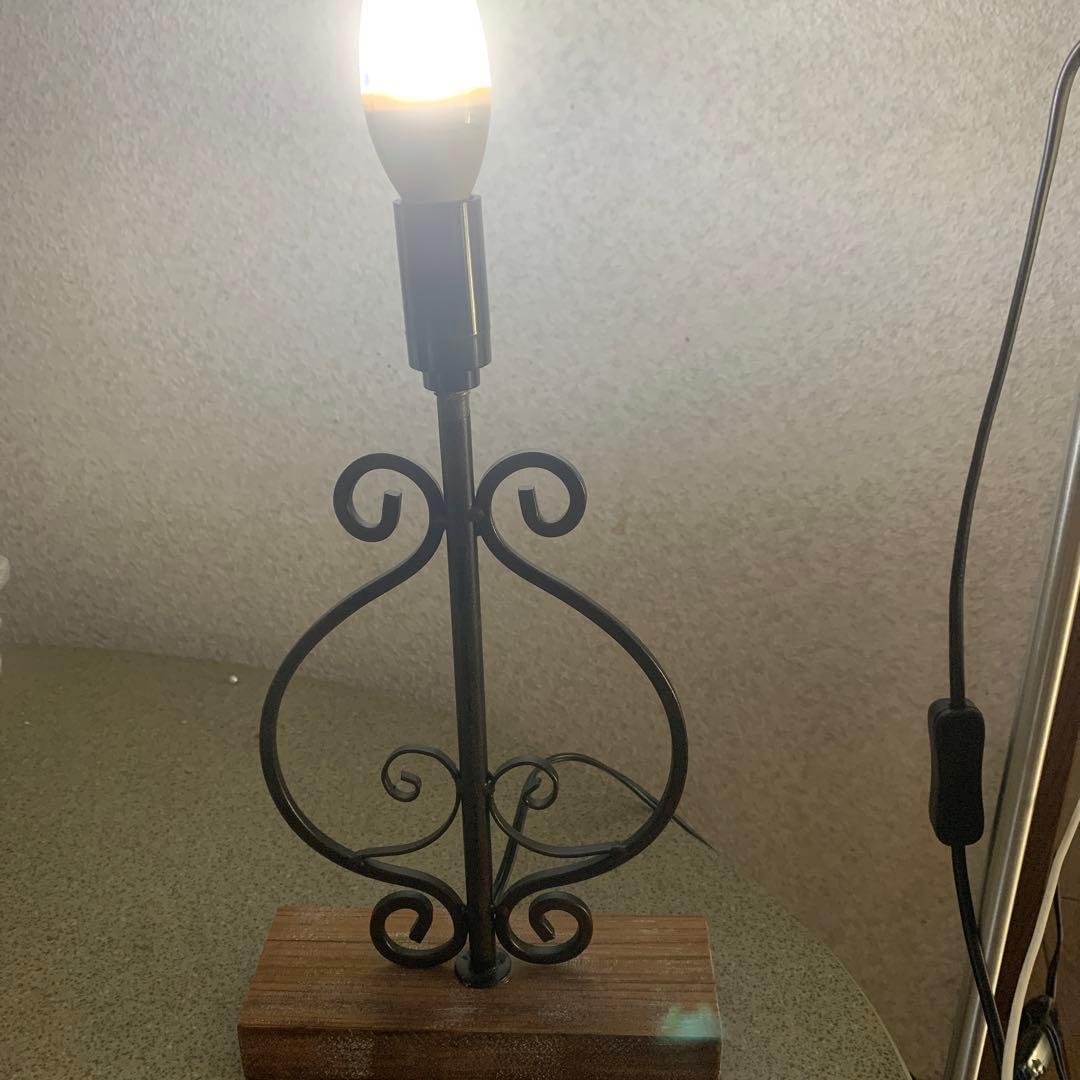 アンティーク　木に電気スタンド アンティーク 狩猟文 電気スタンド 1920年頃 | 古美術ささき