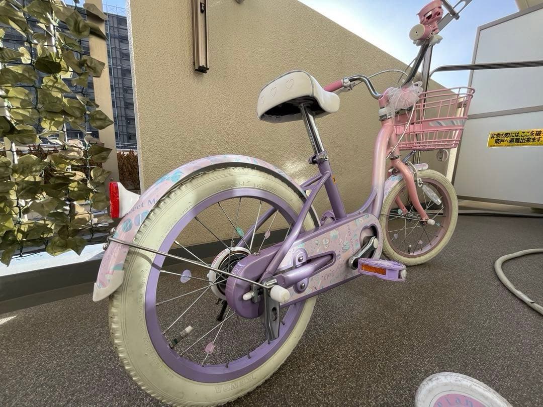 幼児用自転車 パープル・ピンク 16インチ メゾピアノ 引取り限定