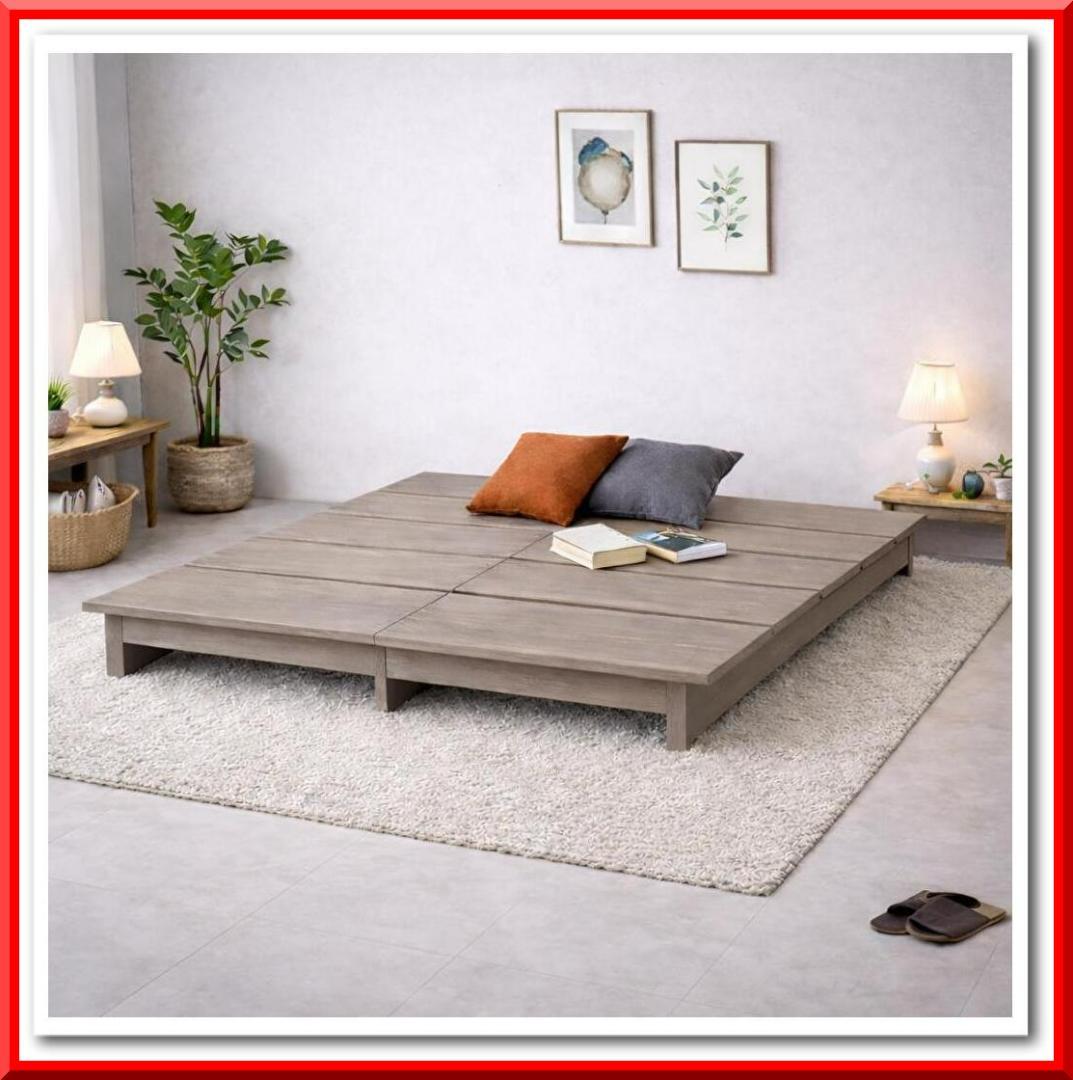 8tail すのこベッド ベッドフレーム ダブルサイズ 木製 ロータイプ