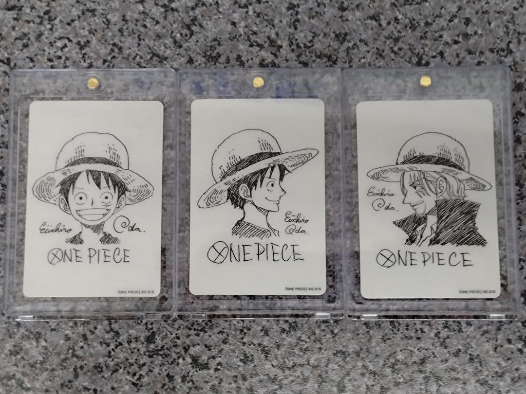 PSA10 鑑定向け 未鑑定 素体 ルフィ 尾田先生描き下ろしイラスト ３枚組 PSA10 鑑定向け 未鑑定 素体 ルフィ 尾田先生描き下ろしイラスト