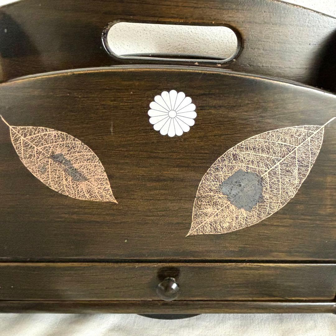 昭和レトロ CC Kansai 回転式木製リモコンラック 菊紋卓上小物入れ