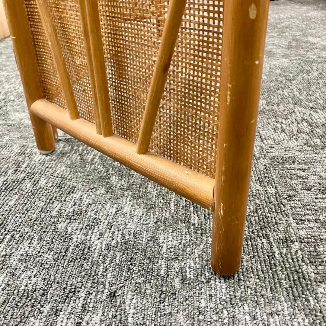 《超美品》 ラタン パーテーション 藤 4連 仕切り 昭和レトロ 間仕切り 衝立