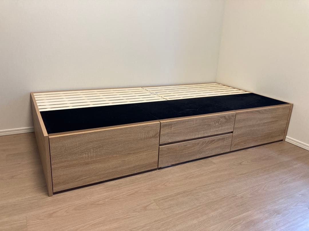 ニトリ シングルヘッドレスチェストベッドフレーム 引き出し付き シングル ヘッドレスチェストベッドフレーム (MDN グレー) | ニトリ