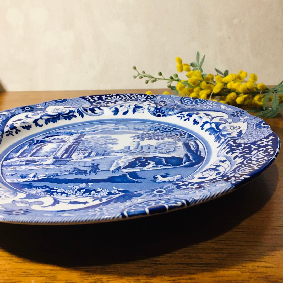 美品】英国製 SPODE スポード ブルーイタリアン 26.5㎝ プレート
