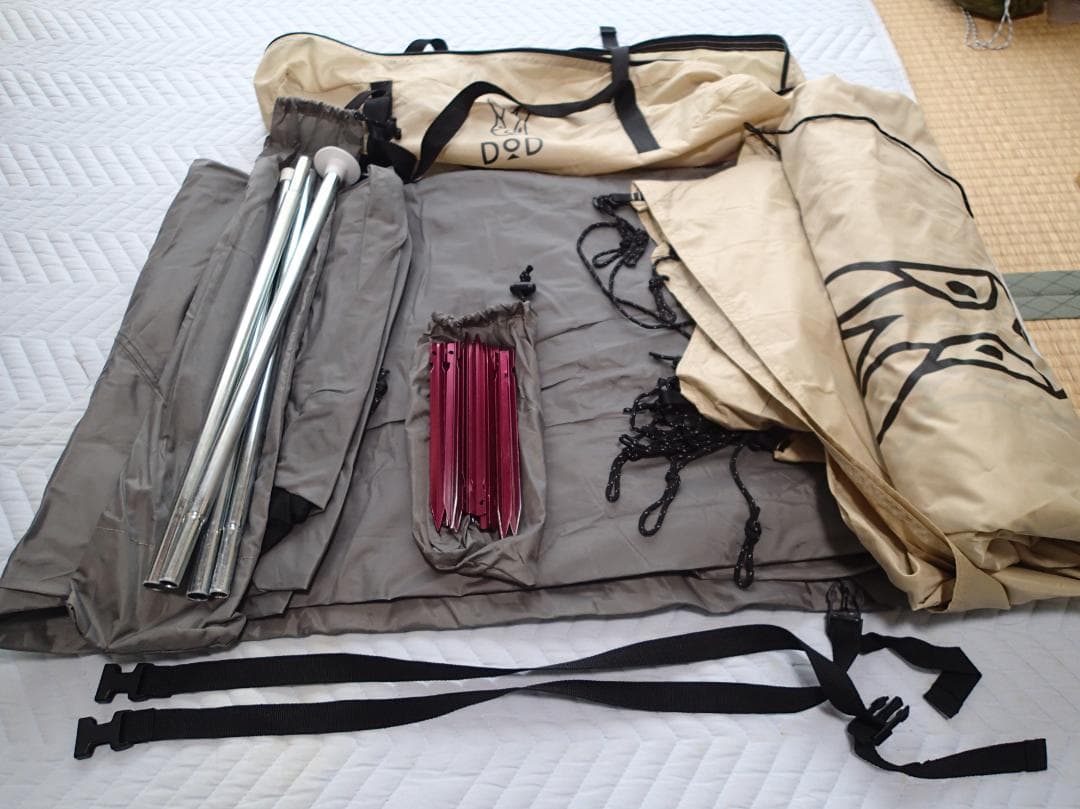 DOD ワンポールテントS（1度のみ使用）＆グランドシート(未使用品） の