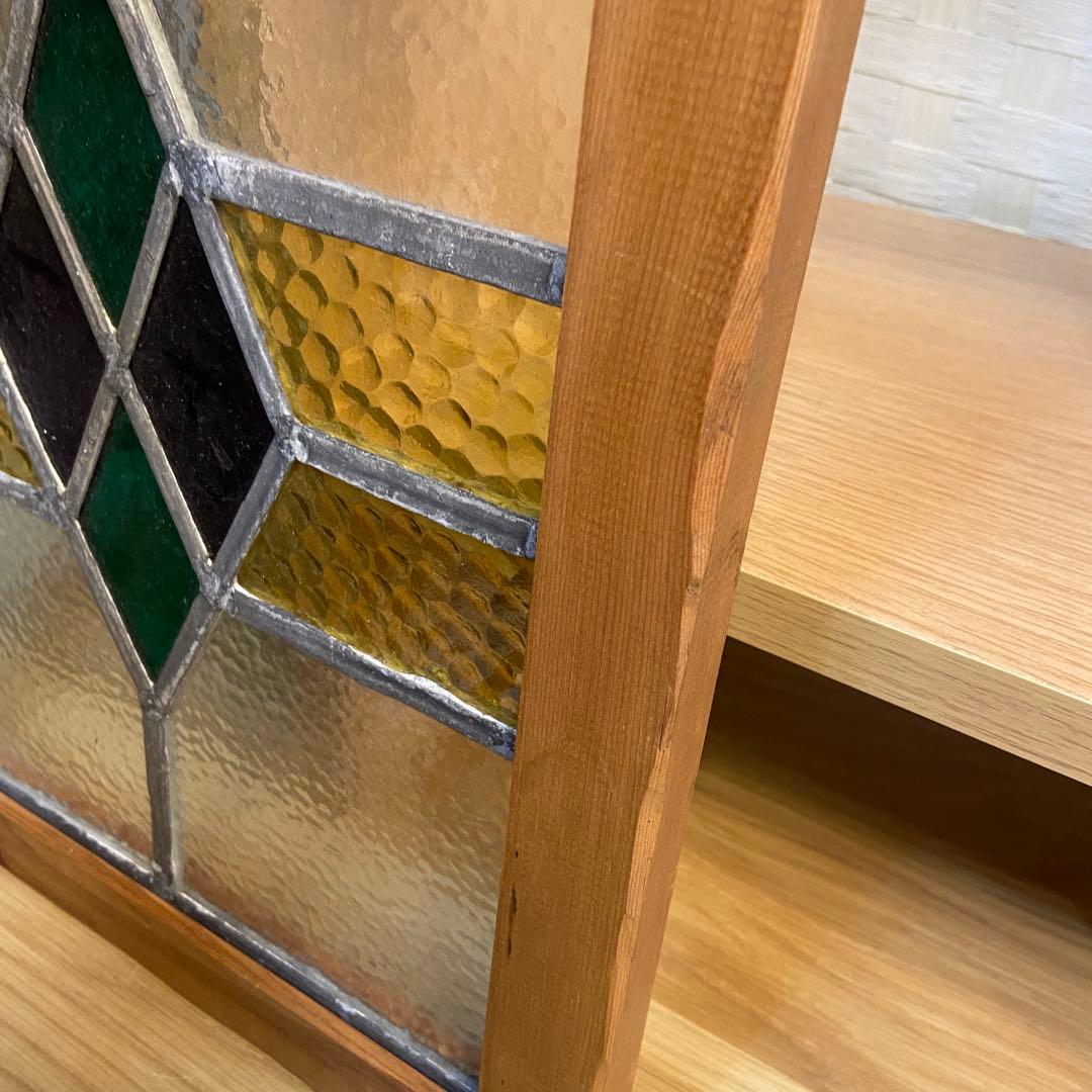 ステンドグラス　アンティーク　イギリス　窓　32×41.5cm