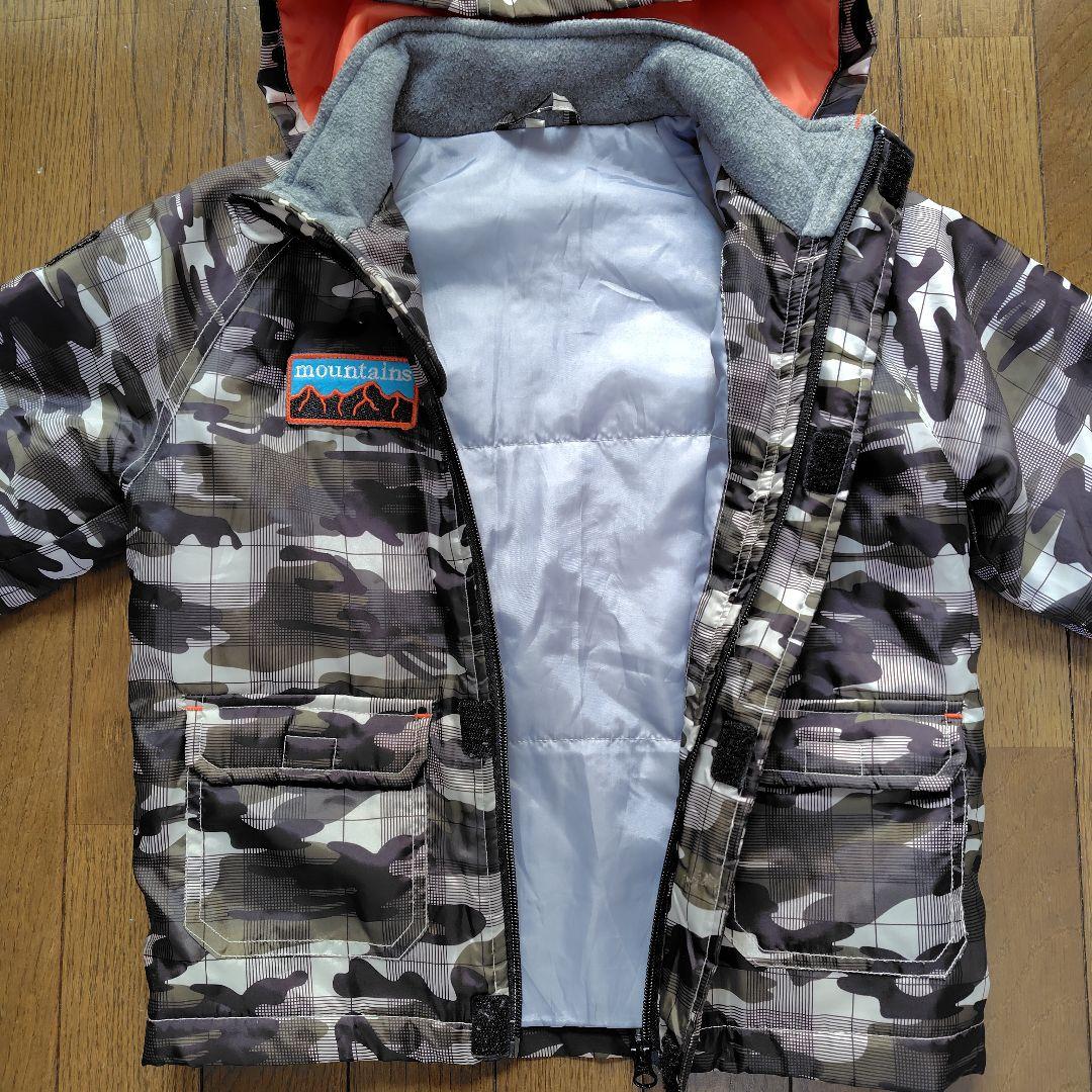 訳あり】子ども用 スキーウェア 上下セット 110cm 迷彩柄 西松屋