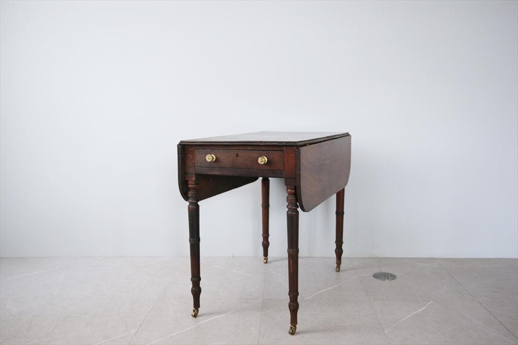 英国アンティーク木製ドロップリーフテーブル/バタフライ/ダイニング机