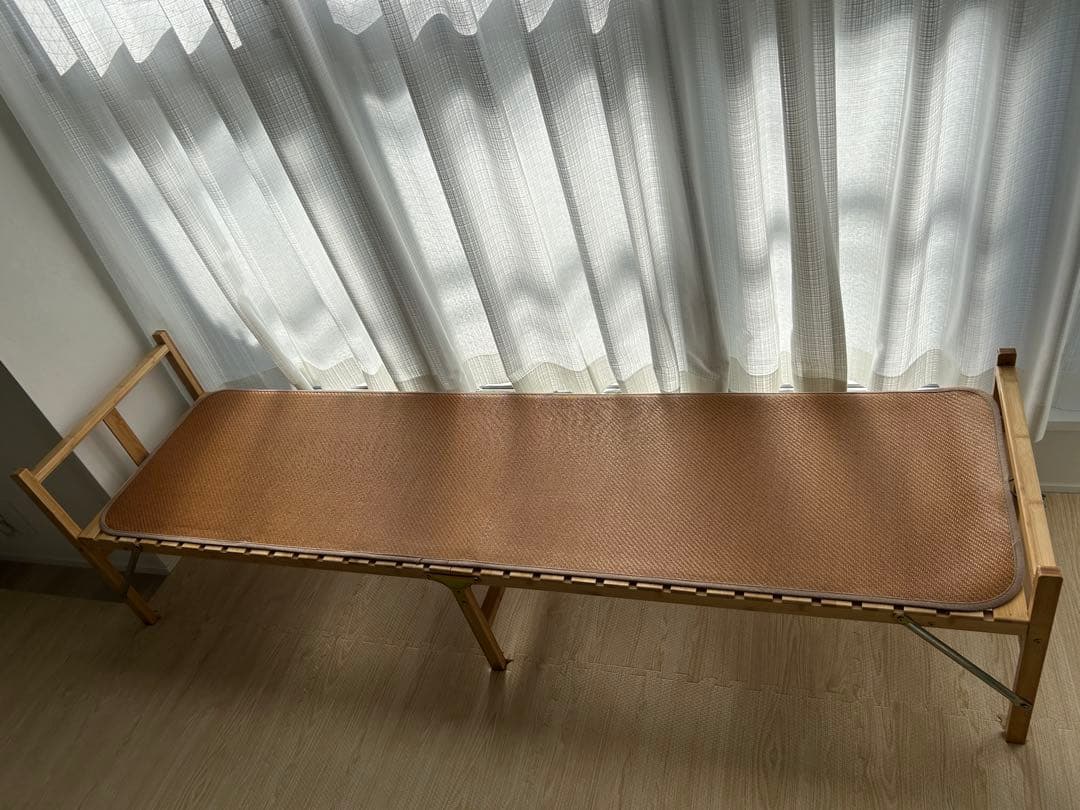 送料込み】竹製折りたたみベッド | ロングクッション付き | 196×52