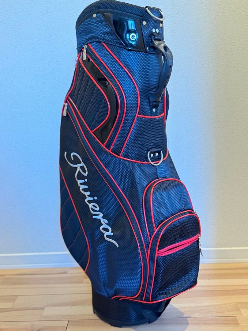 n*6様 Riviera キャディバッグ ブラック/レッド - メルカリ