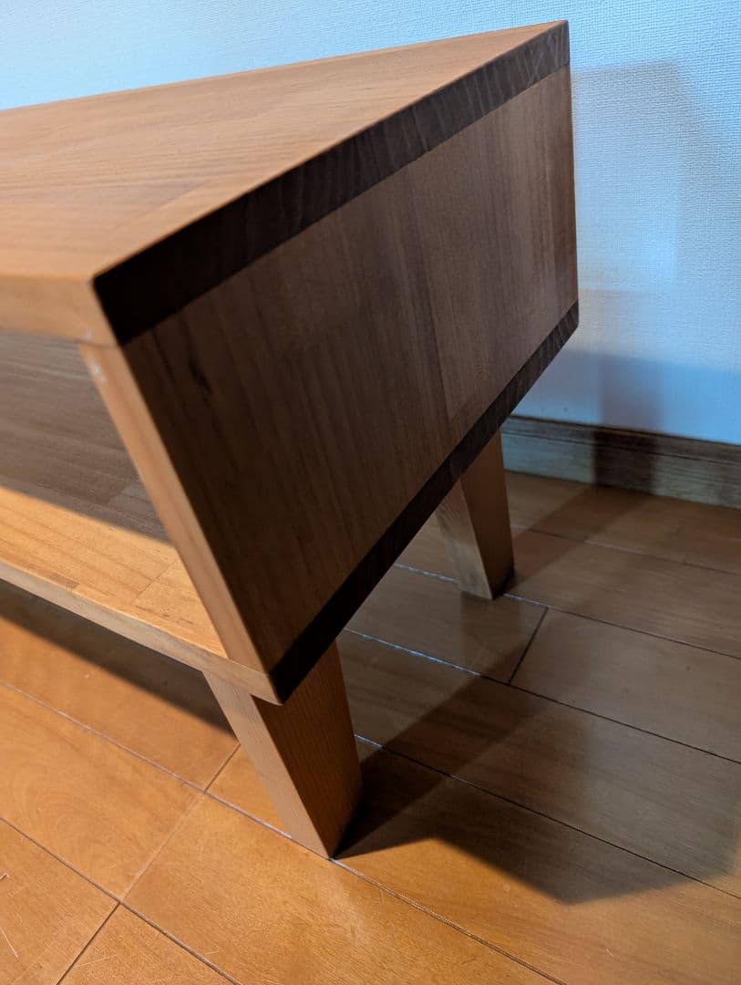 《送料込》無印良品 タモ材 オープンシェルフ 脚付キャビネット 棚 木製 廃盤品