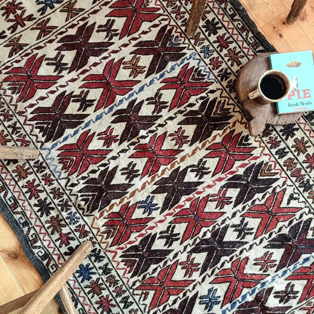 特価！】L202cm ヴィンテージラグ キリム アフガニスタン トライバル