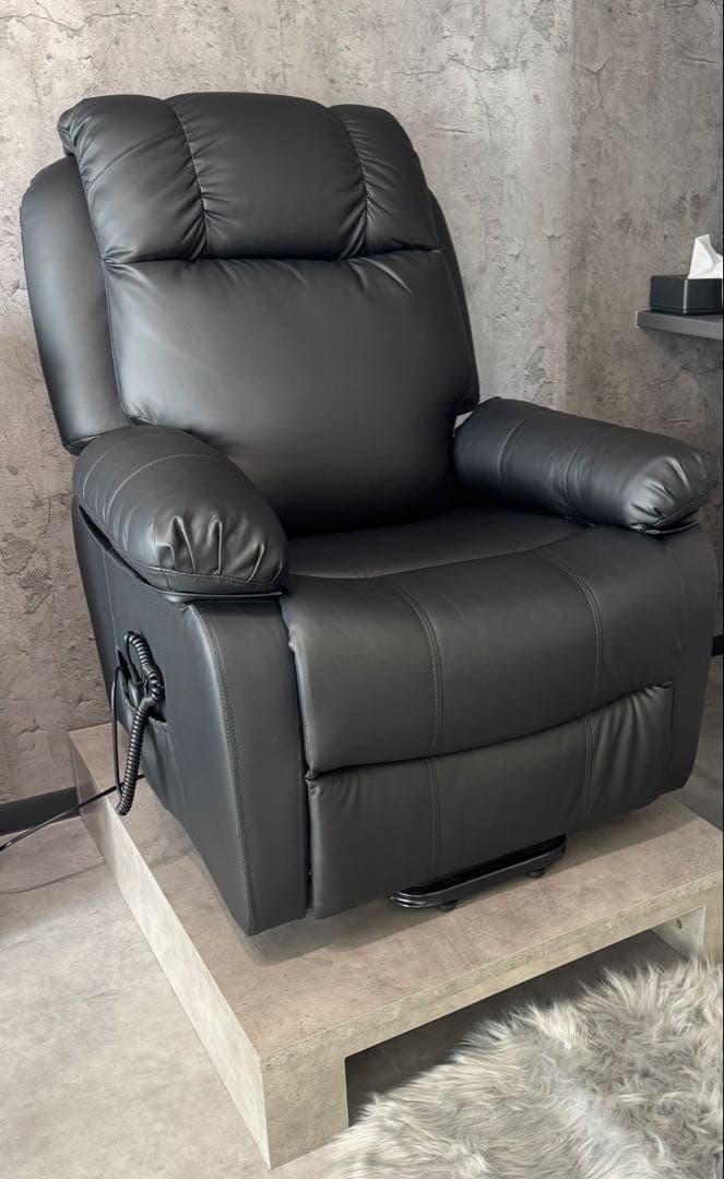 【美品】電動リクライニングチェア SHIFFON Jr ブラック 電動ラウンジチェア SHIFFON Jr （シフォンジュニア）（ブラック）の