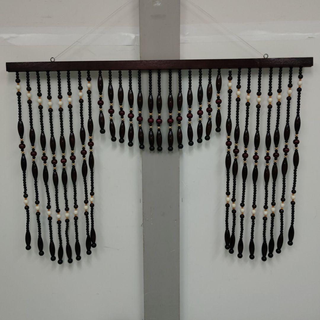 昭和レトロ モダン 珠のれん 暖簾 木製 玉すだれ ヴィンテージ雑貨