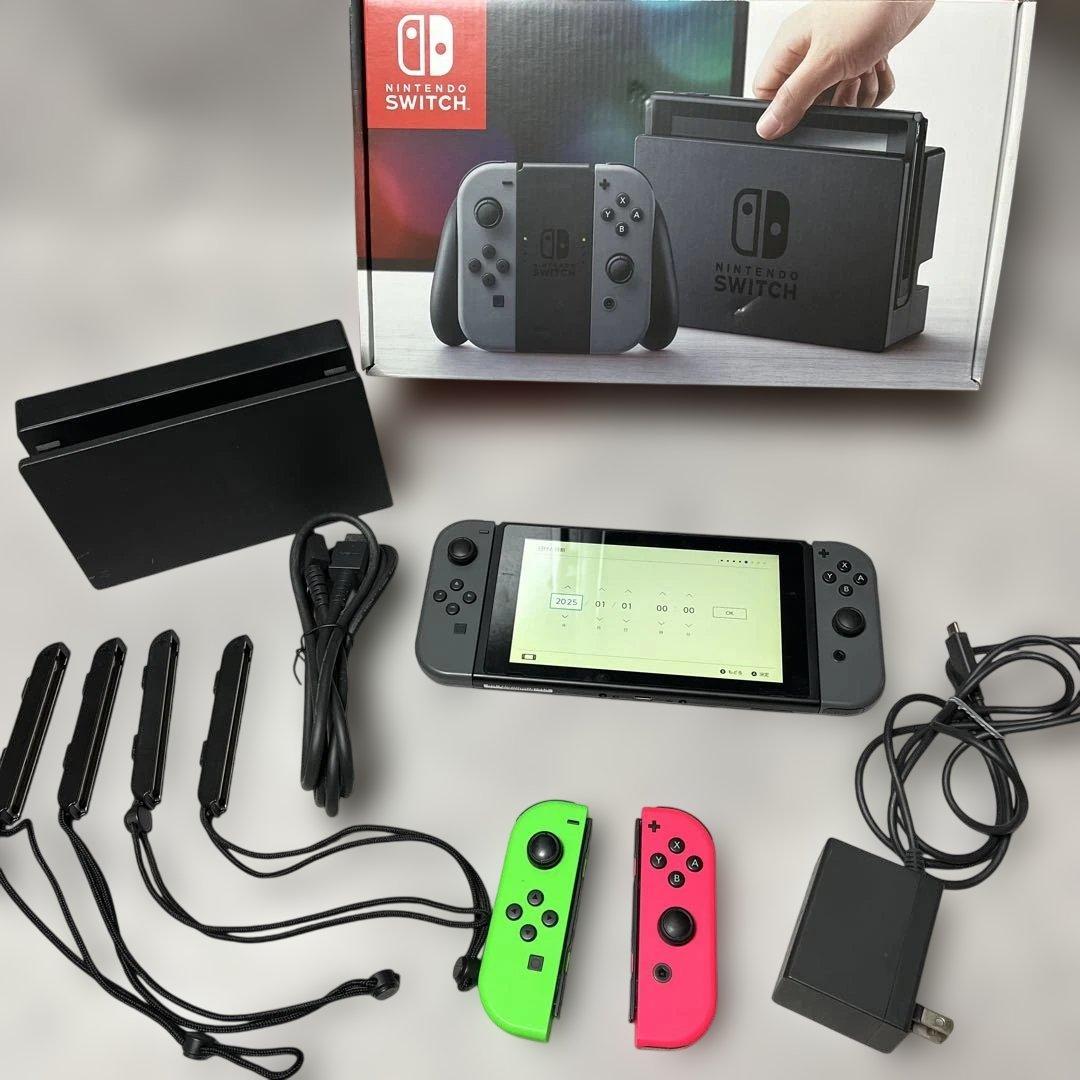 H*o様 大人気Nintendo Switch 本体 ジョイコン付き（全4個）箱 任天堂 HADSKAAAH Nintendo Switch本体 Joy-Con(L)/(R)グレー
