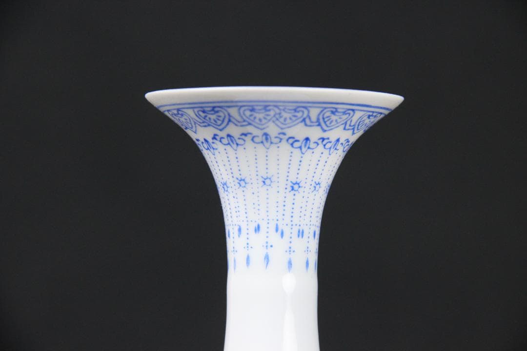 中国 花瓶 薄口 粉彩山水人物 唐物 花生 色絵 陶磁器 景徳鎮 FJ11-4