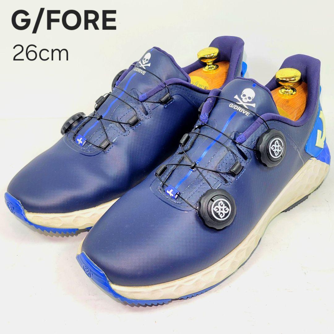 【美品】ジーフォア　ゴルフシューズ　ネイビー　ボア　スパイクレス 美品】ジーフォア ゴルフシューズ ネイビー ボア スパイクレス - メルカリ