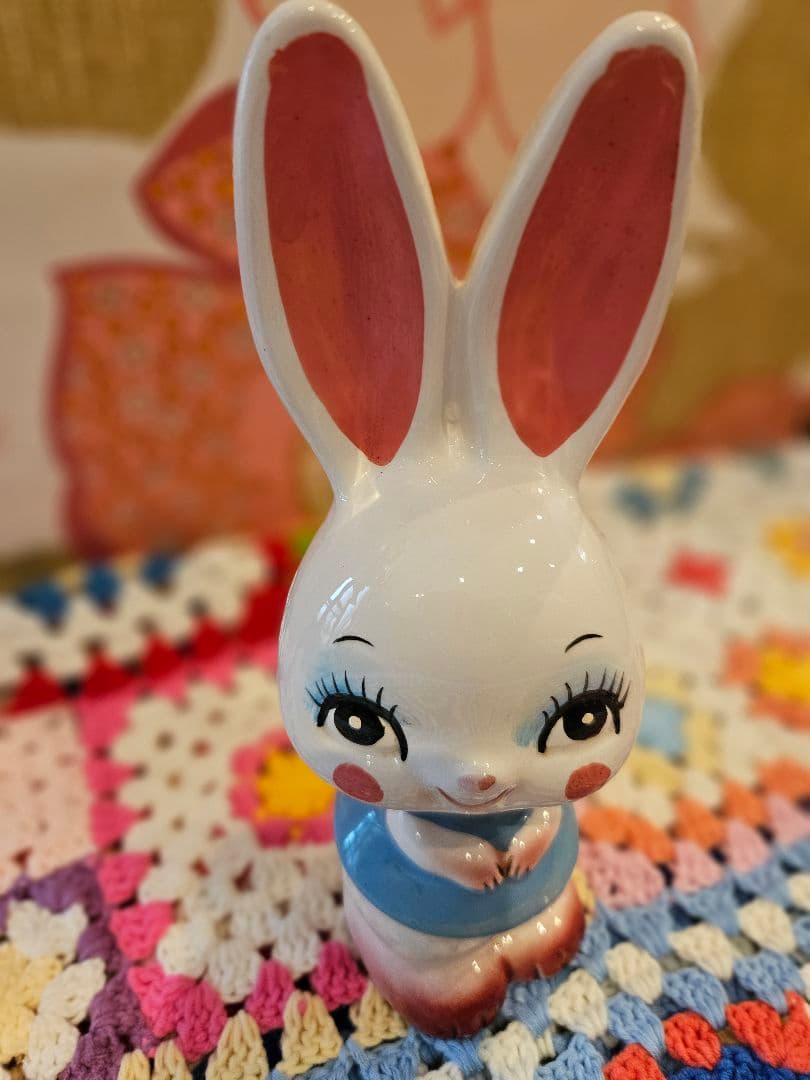 当時物 うさぎ 貯金箱 陶器 昭和レトロ レトロ レトロポップ - メルカリ