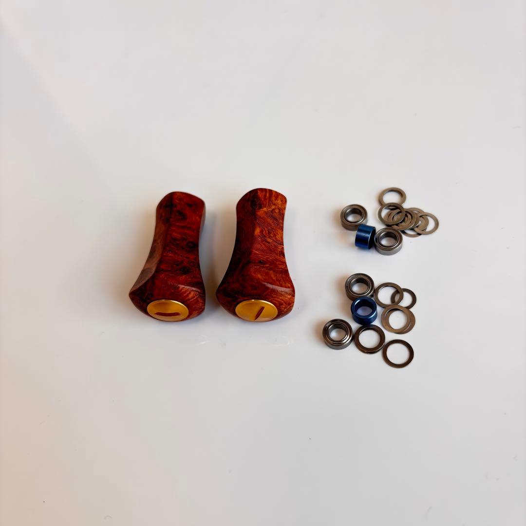 ウッドノブ キャップゴールド 花梨 ダイワ/シマノ対応 ダイワ純正/SLP WORKS】Iシェイプウッドノブ HKWD