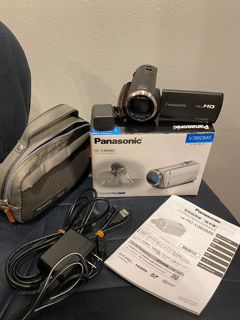 Panasonic HC-V360MS フルHDビデオカメラ、ケ－ス、三脚付き Panasonic（パナソニック）HC-V360MS ビデオカメラ＋三脚セット