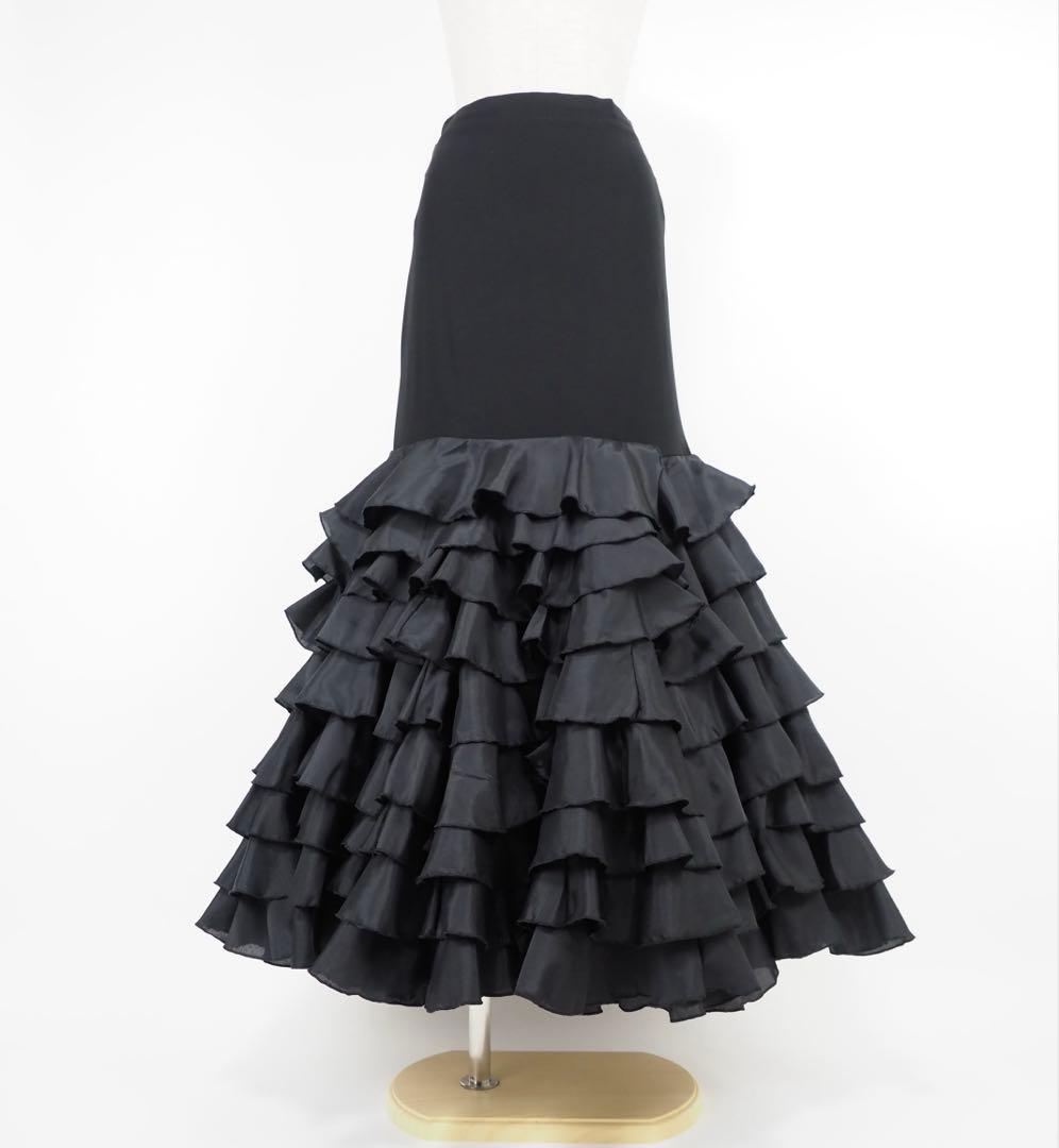 フラメンコ ファルダ ※訳あり 新品 黒 レッスンファルダ フラメンコ