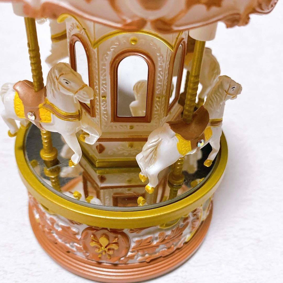 オルゴール メリーゴーランド SANKYO 回転木馬 美女と野獣 - メルカリ