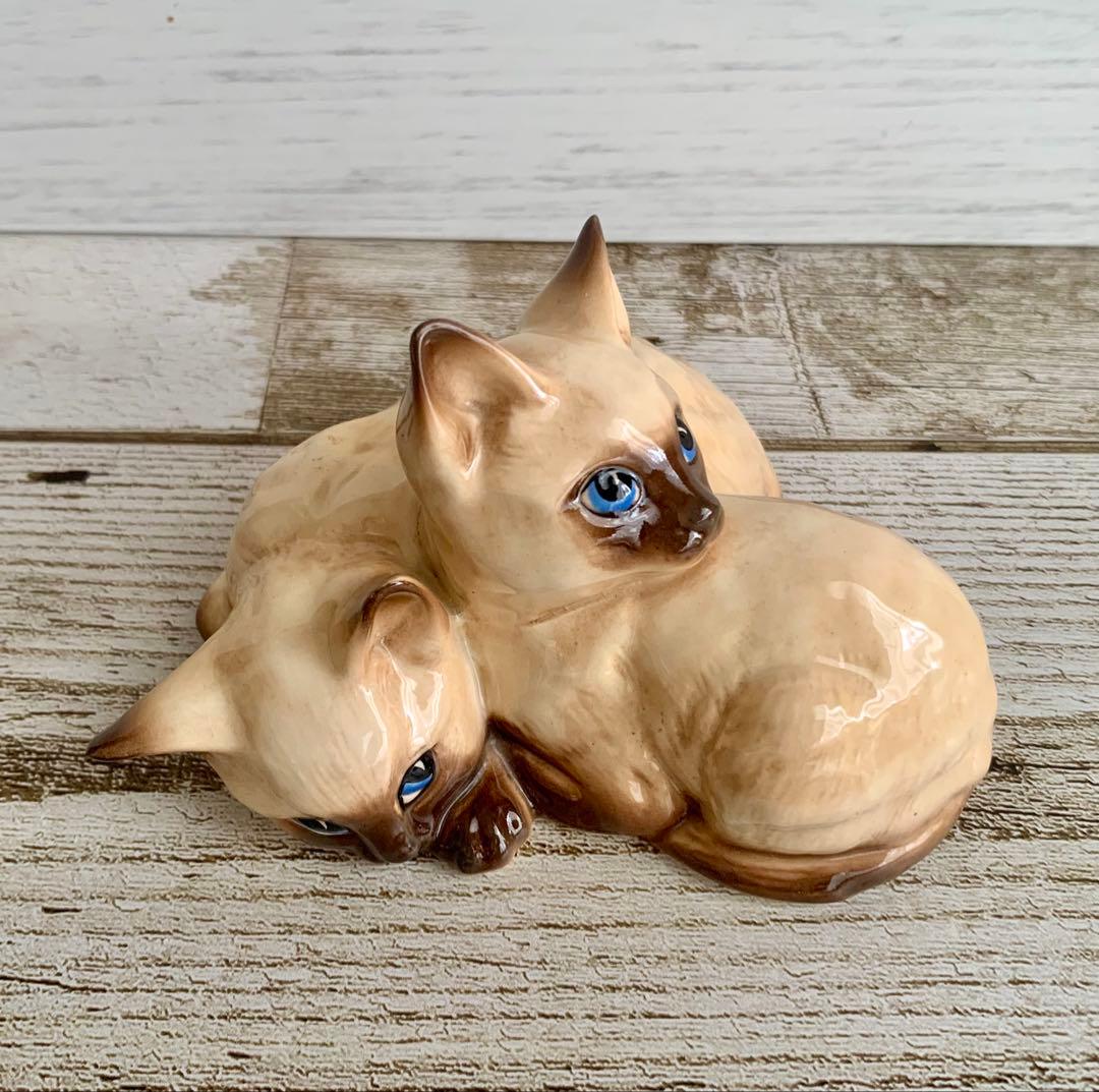 ベスウィック 2匹のシャムの仔猫 猫の置物 フィギュリン アンティーク