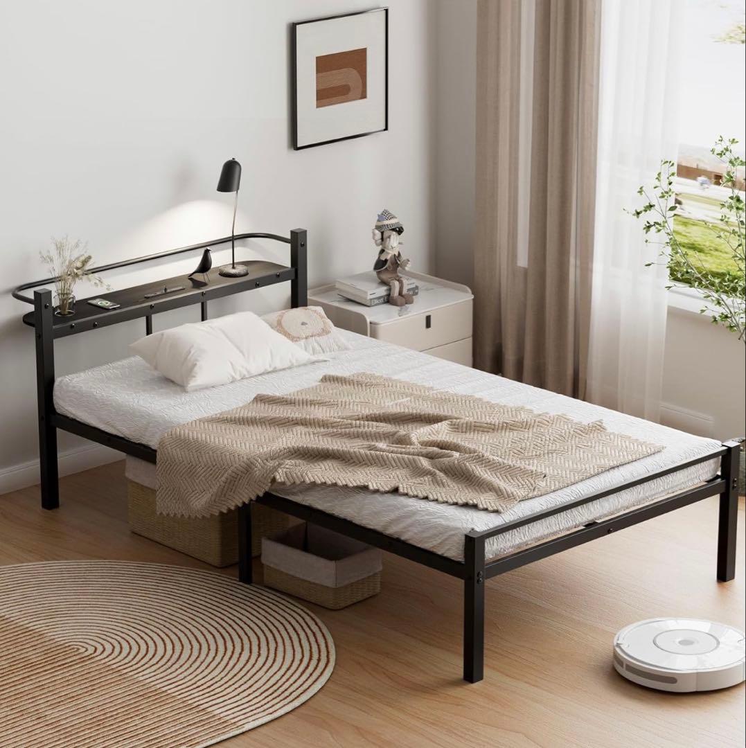 ベッドフレーム シングル ベッド 宮棚 2口コンセント 耐荷重300k 4d352d84-ce01-4acf-8cac-
