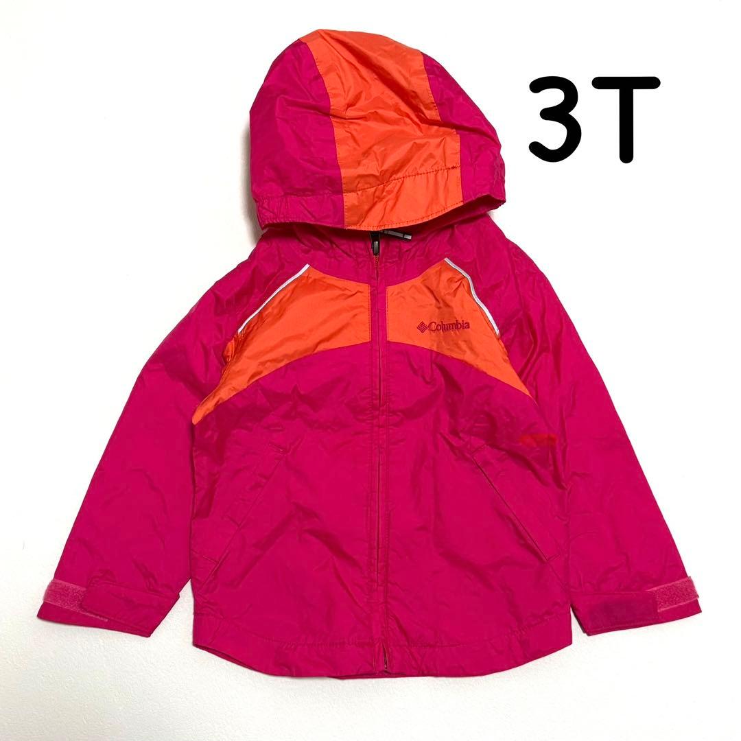 Columbia フード付きナイロンジャケット フリース 3T 100 ピンク
