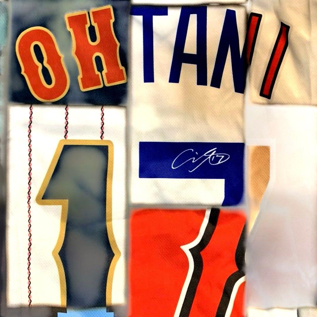 大谷翔平 プリントサイン付き歴代ミックスユニフォーム 50/50CLUB