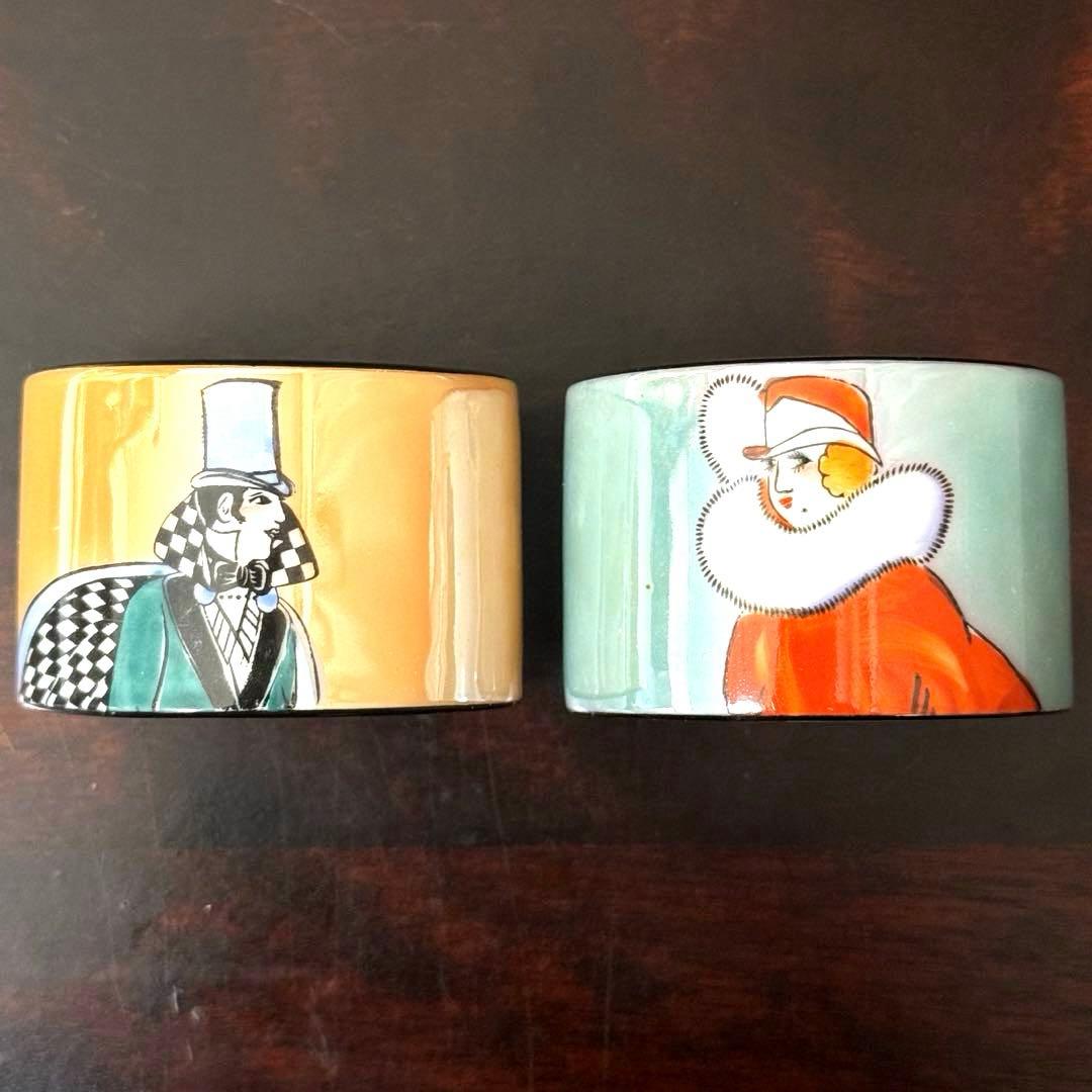 激レア】オールドノリタケ アールデコ ラスター彩 ナプキンリング ペア