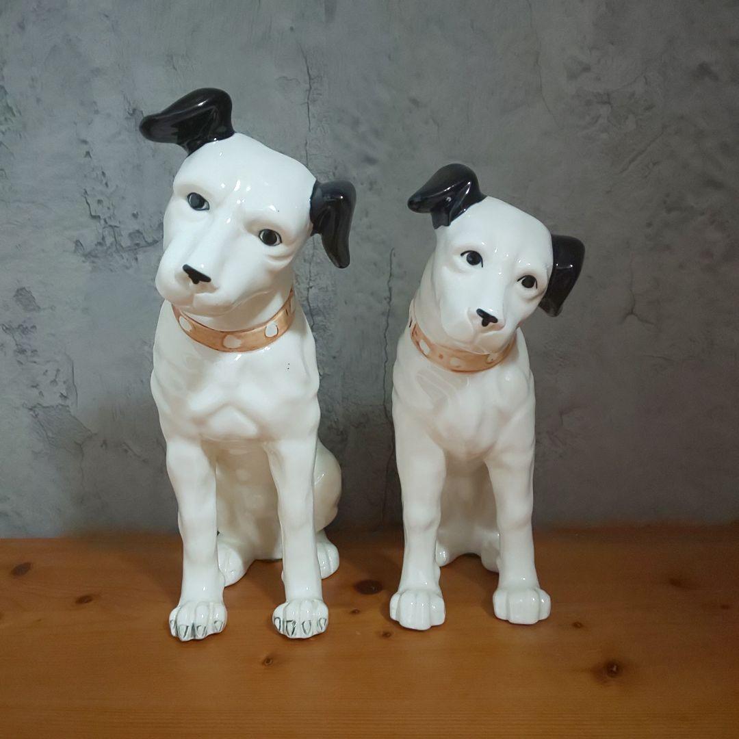 ☆ 当時物 日本ビクター ニッパー犬 置物 高さ22cm 中サイズ 陶器製 美