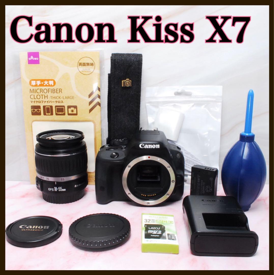 ✨大切な瞬間を逃さない✨Canon Kiss X7 超軽量❣️高画質❣️ キヤノン、タッチパネル搭載の世界最小・最軽量デジイチ EOS Kiss X7