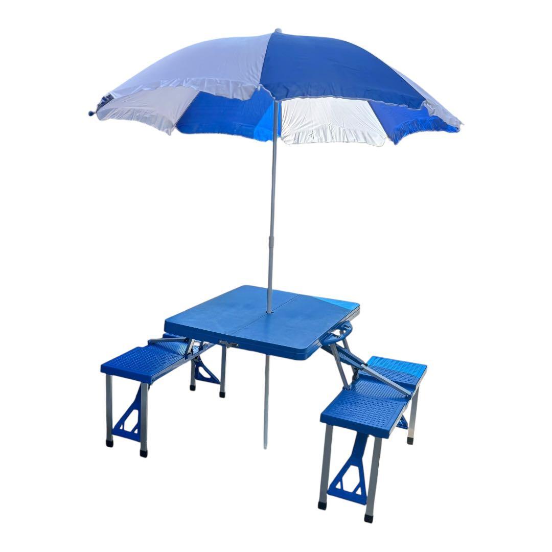 折りたたみキャンプテーブルセット 4人用 パラソル付き - メルカリ
