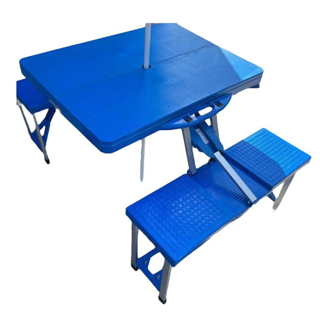 折りたたみキャンプテーブルセット 4人用 パラソル付き - メルカリ