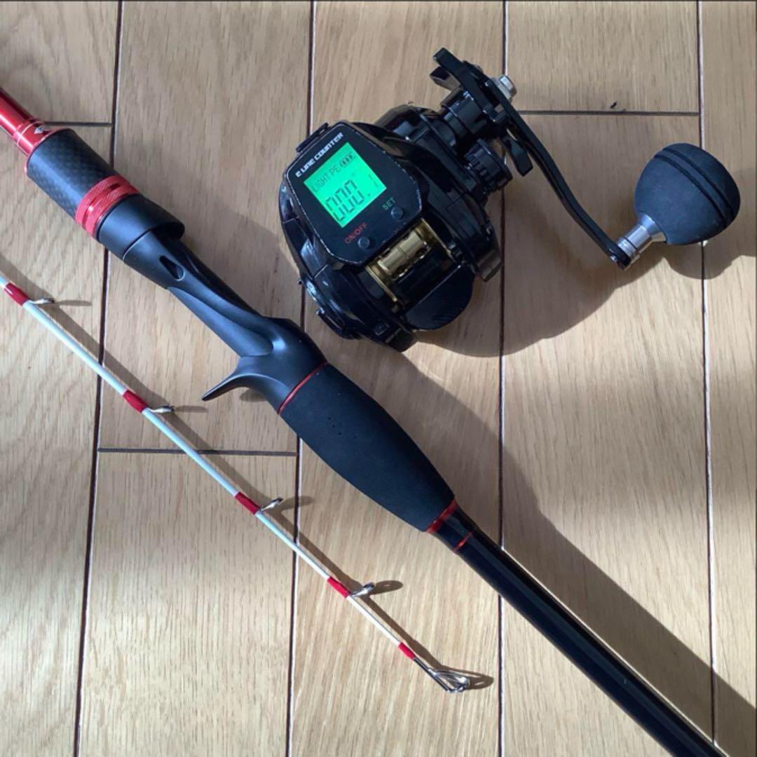 大物　中深海　1.8m MAX300g 2ピースロッド&カウンター付ベイトリール