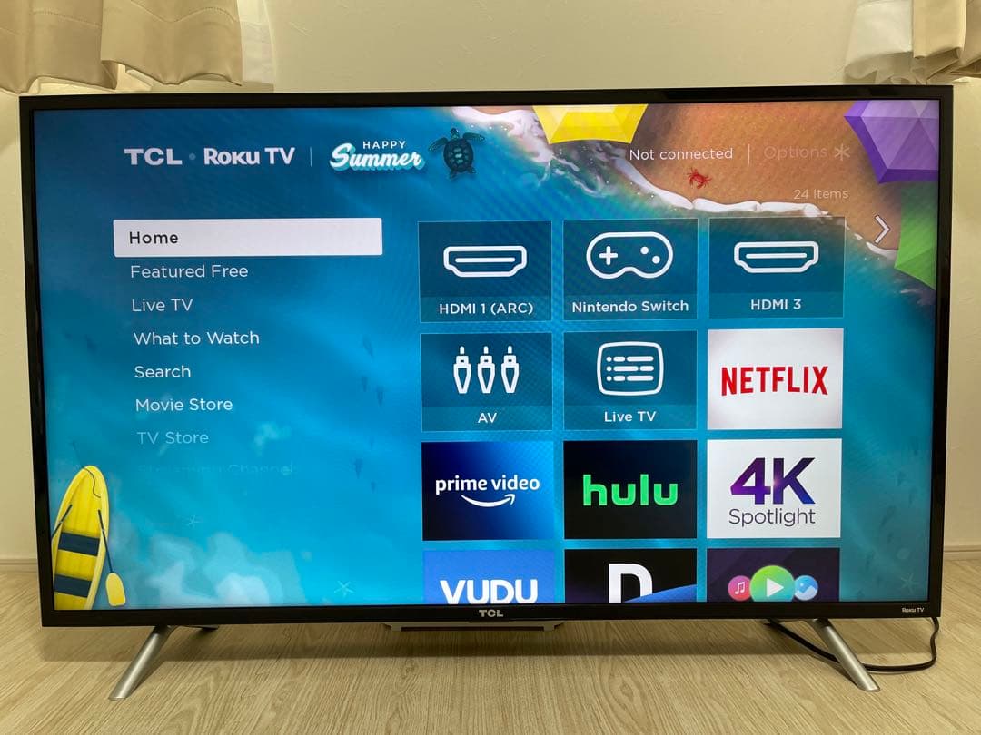TCL US購入 49型 TV テレビ モニター 送料込み ヤマト梱包発送 TCL 50V型QLED 4K液晶テレビ 量子ドット/GoogleTV/メタリック筐体