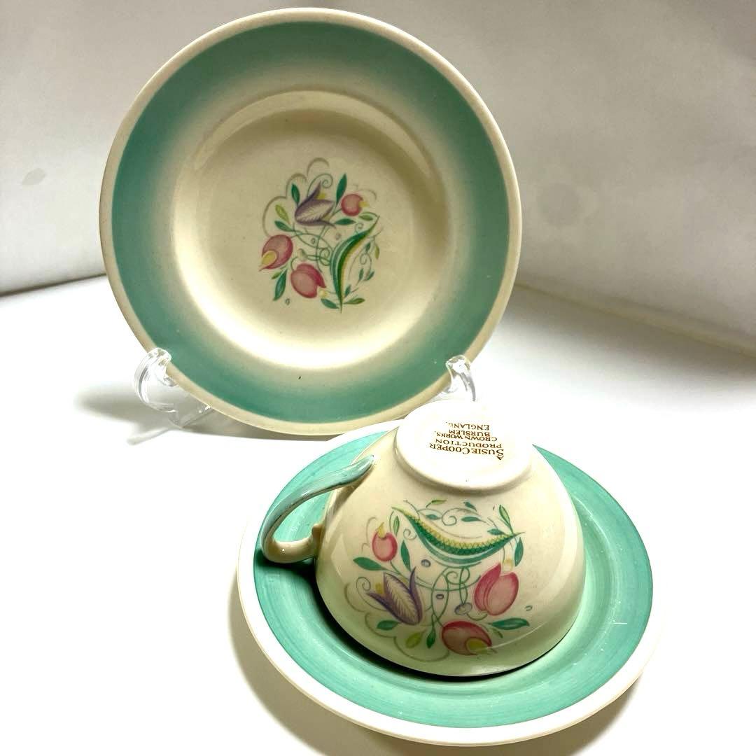 スージークーパー ドレスデンスプレイ カップ　ソーサー　プレート セット SOLD OUT】美品、スージークーパー「ドレスデンスプレイ」直径20cm