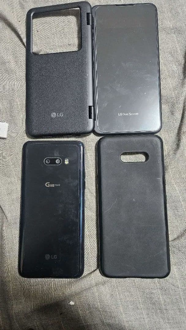 LG G8X ThinQ SIMフリー 中古画面ひび割れ SDカード256GB付 K107108687