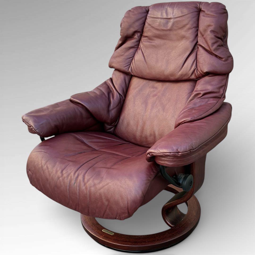 美品 EKORNES エコーネス ストレスレスチェア 皮革 北欧 ノルウェー