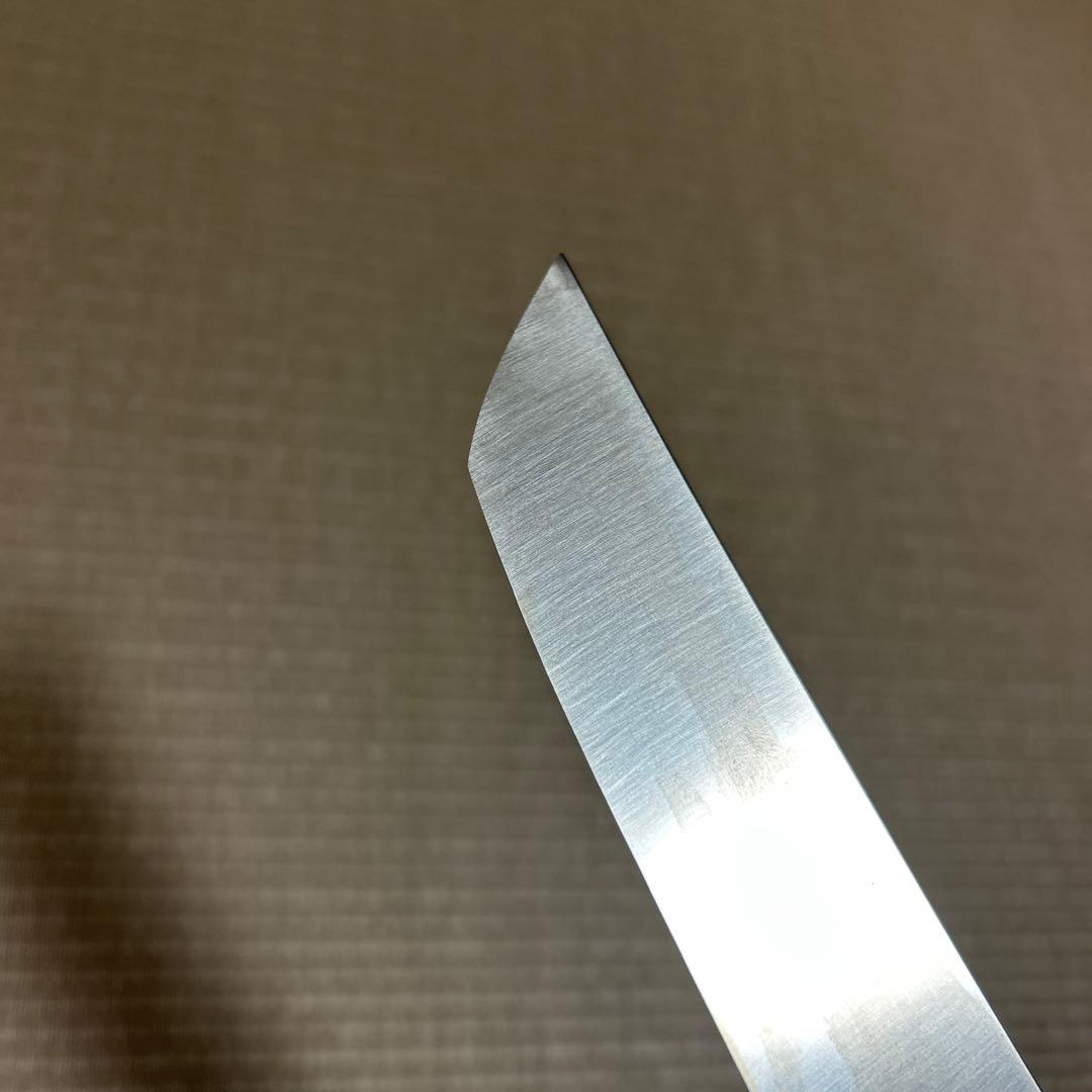 鏡面 尺二 先丸 柳刃 包丁 和包丁 V金10号 本焼 鬼反り 黒檀八角柄