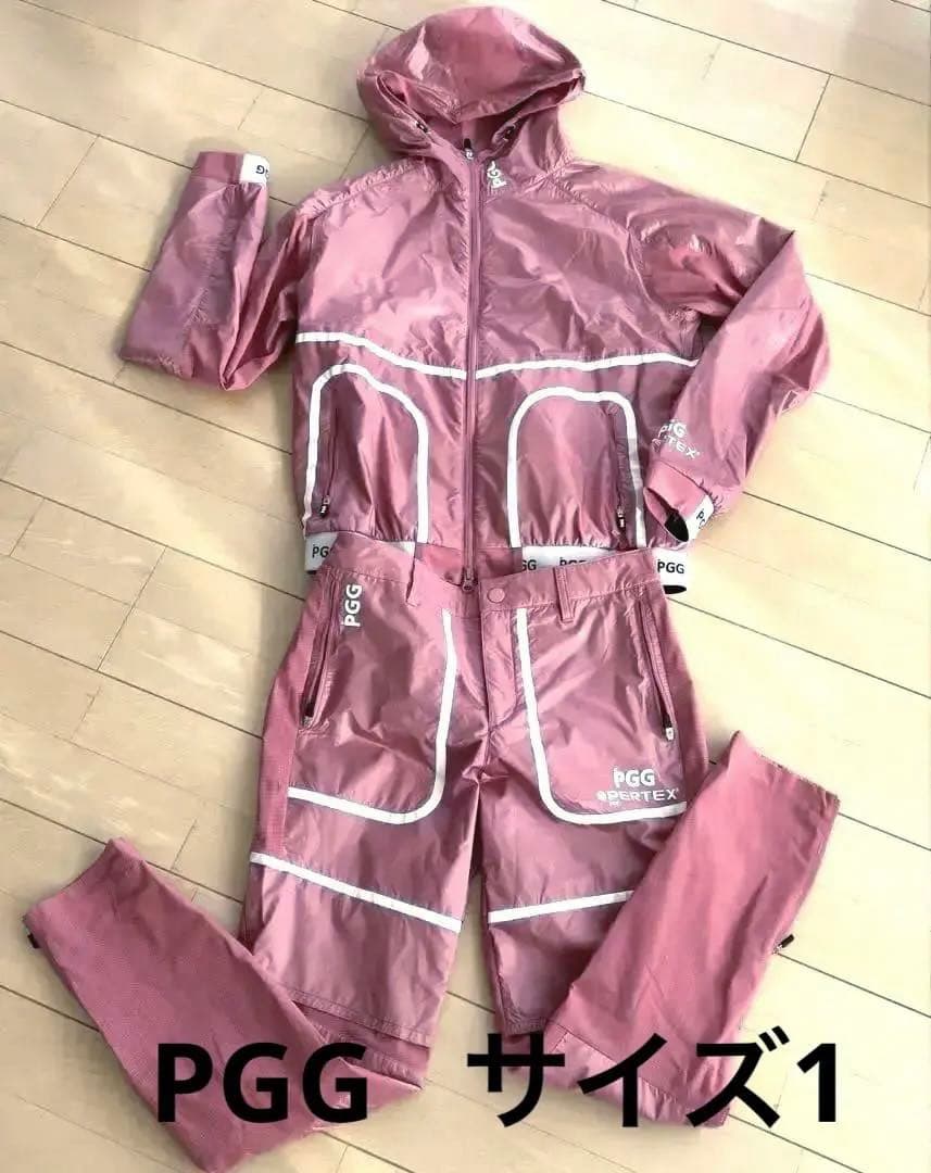 PGG☆スモーキーピンク上下微撥水定価¥93500→¥31000❣️サイズ1(M) XWFMG01H2 BLACK LABEL シグネチャー300N 6.5分丈 レギンス